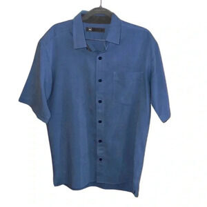 Rei Blue Button Down Short Sleeve Shirt Size Medium